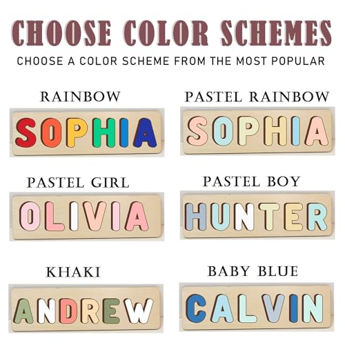 Personalized Wooden Name Puzzle for Toddlers 1-3 1