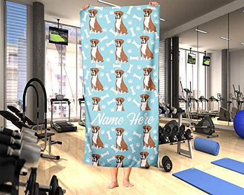 Personalized Boxer Face Beach and Bath Towels - Large and Medium