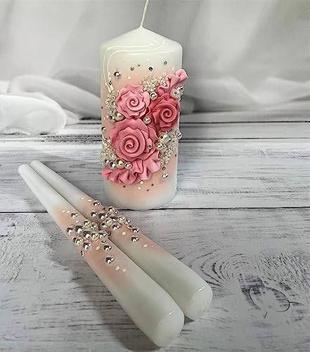 Magik Life Unity Candle Set - White Wedding Unity Candles