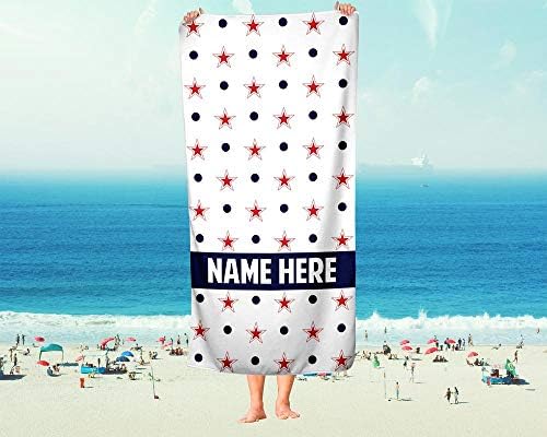 Extra Large Personalized Stars with Dots Towel for Kids and Adults 1