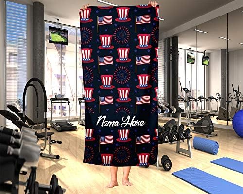 Personalized Corner Extra Large Patriotic Uncle Sam July 4th Towel