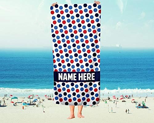 Extra Large Personalized Dots Pattern Towel for Kids and Adults