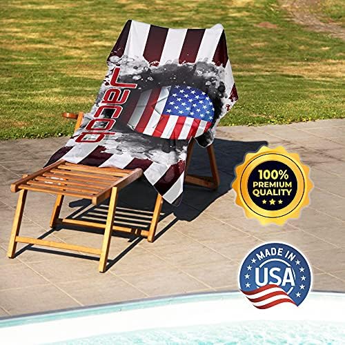 Custom USA Flag Football Towel - Red Black White Striped