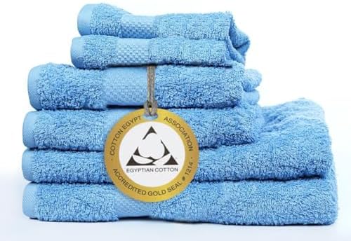 Mehalla Egyptian Cotton Towel Set of 6 - Ultra Soft Quick Dry