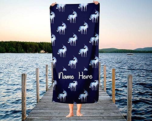 Extra Large Personalized Unicorn Towel for Kids and Adults