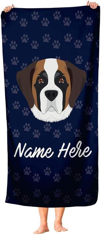 Extra Large Personalized Pet Bernard Towel for Kids and Adults