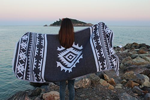 Bersuse Turkish Towel Set of 3 - 39x71 Inches Black
