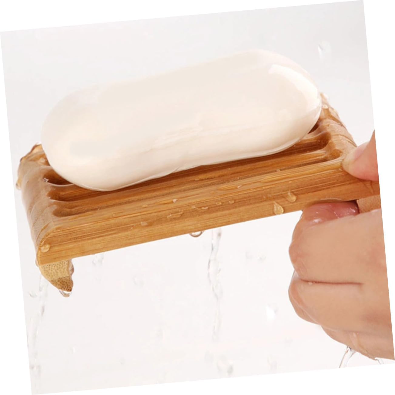 BEBEMOKO Bamboo Soap Case for Bathroom