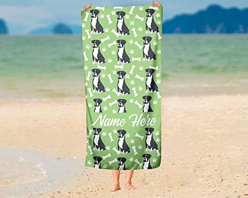 Personalized Boxer Face Beach and Bath Towels - LargeMedium