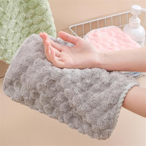 GIBZ 5 Pack Absorbent Washcloths Soft Towels Set with Hanging Loops