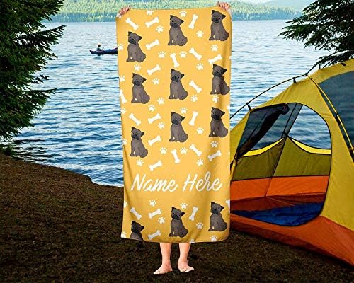 Extra Large Personalized Pet Pug Towel for Kids and Adults