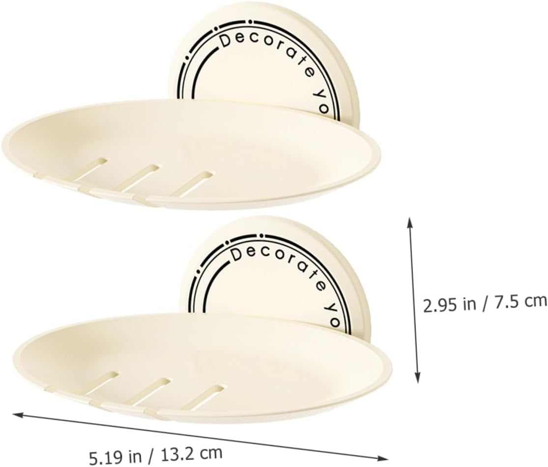 2Pcs Wall Mounted Self Adhesive Soap Dish for Shower and Kitchen