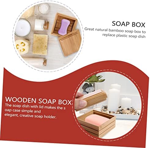 FONDOTIN Bath Shower Soap Box Wooden Holder