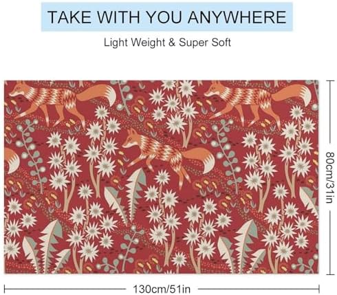 ERHN Cartoon Fox Red Beach Towel 130 x 80cm