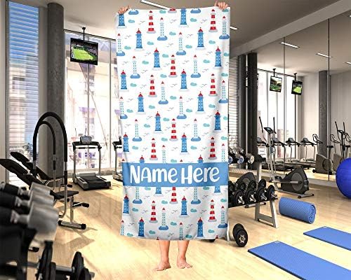 Personalized Corner Extra Large Ocean Lighthouse Towel