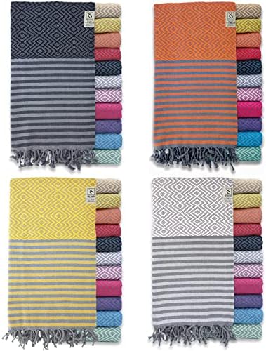 Ray Silver Turkish Beach Towel 4pc Set