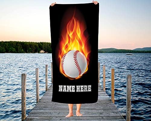 Personalized Baseball Beach Towels for Kids