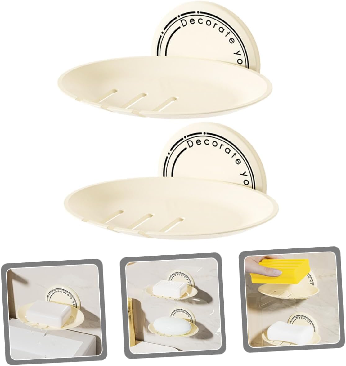 ABOOFAN Nail-Free Soap Holder Wall Mountable Drainage Pad