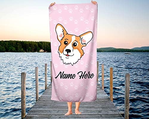 Personalized Corner Extra Large Corgi Towel for Kids