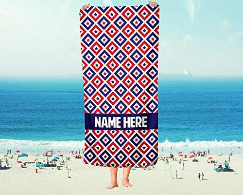 Extra Large Personalized Stars in Diamonds Towel for Kids and Adults