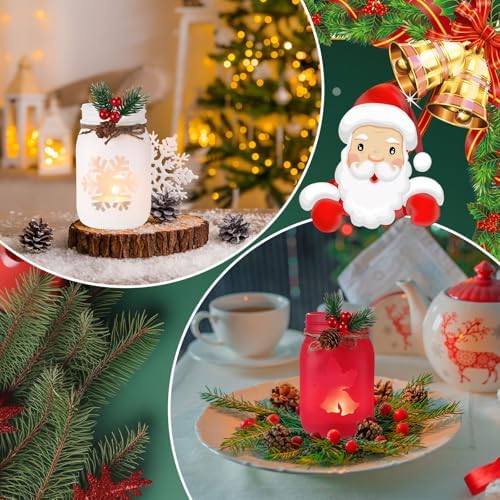 Honeydak 3 Pcs Christmas Centerpiece Set with Tealight Candles