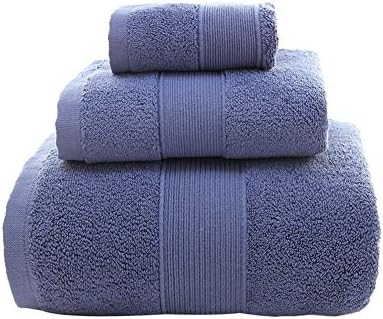 KORADA 3 Piece Cotton Towel Set - Luxury Bath Towels Gift Blue