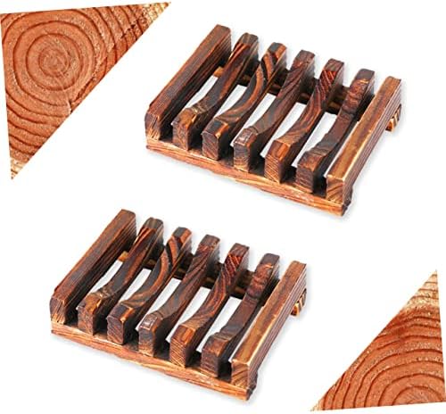 Zerodeko 3pcs Wooden Soap Holder with Drainage for Bathroom Shower Kitchen