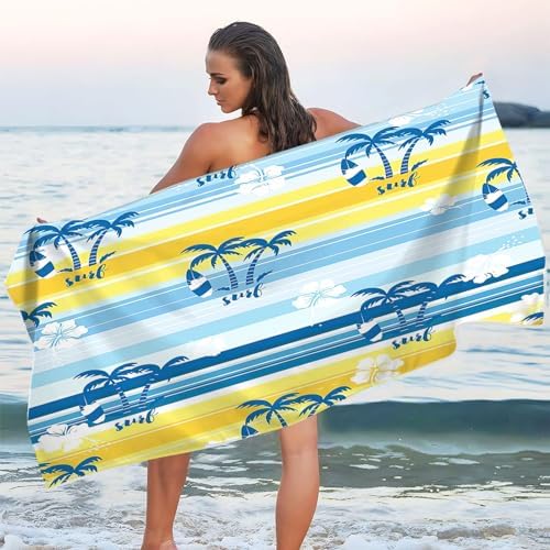 Bluboon Beach Towel with 2 Bands 30 x 60 Inches