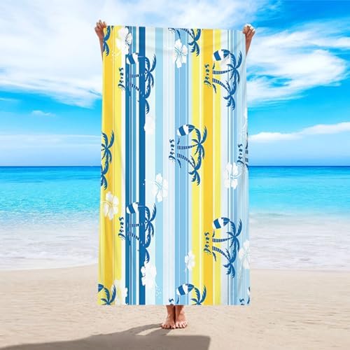 Bluboon Beach Towel with 2 Bands 30 x 60 Inches
