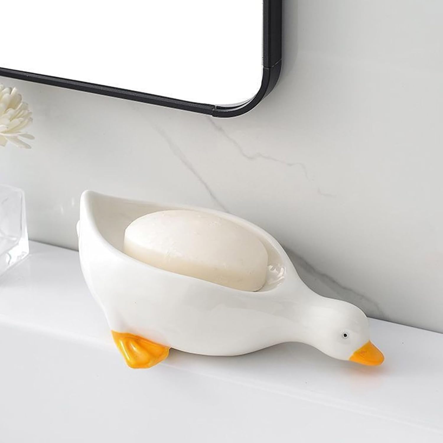 Cute Duck Soap Holder with Drainage for Shower