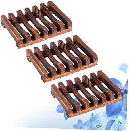 Zerodeko Wood Soap Dish Drain Soap Rack for Bathroom