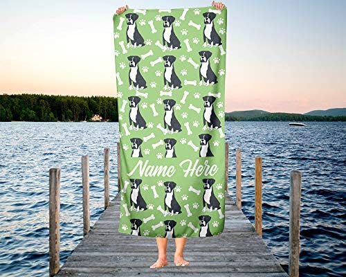 Personalized Boxer Face Beach and Bath Towels - LargeMedium