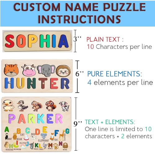 Personalized Wooden Name Puzzle for Baby and Toddler