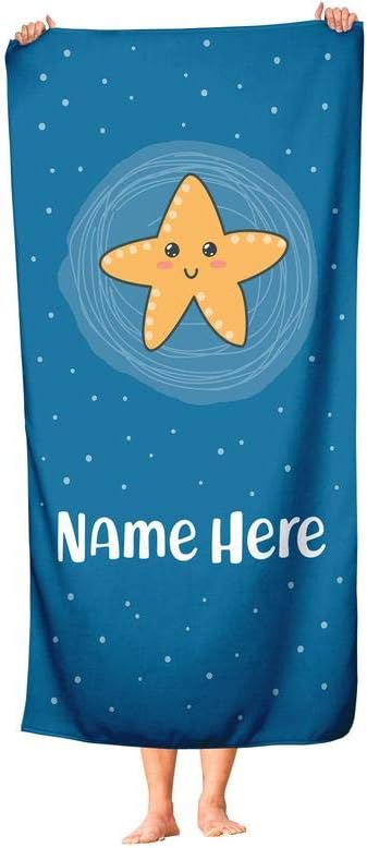 Extra Large Personalized Starfish Towel for Kids and Adults