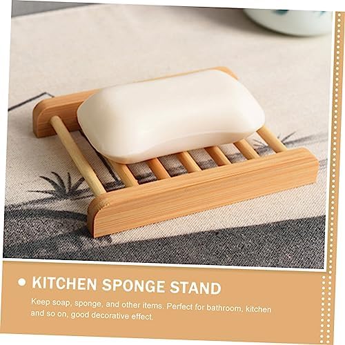 Healifty Wooden Soap Rack for Bathroom and Kitchen 1