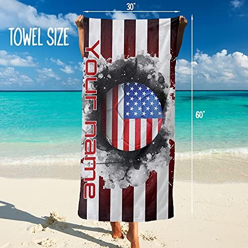 Custom USA Flag Football Towel - Red Black White Striped