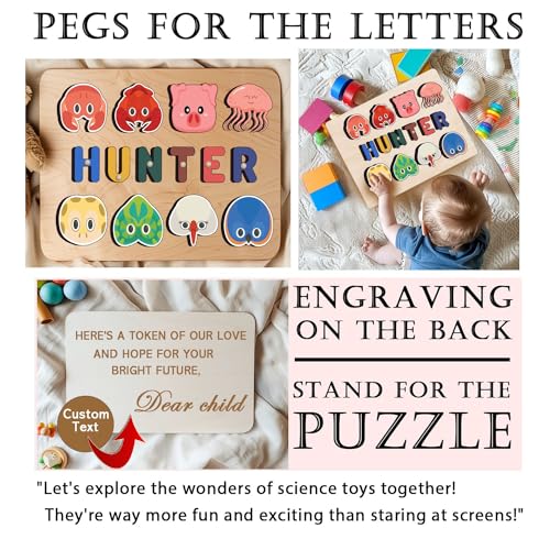 Personalized Wooden Name Puzzle for Toddlers 1-3