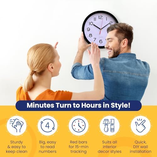 Modern Silent Wall Clock with Large Numbers