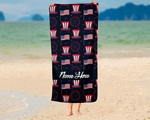 Personalized Corner Extra Large Patriotic Uncle Sam July 4th Towel