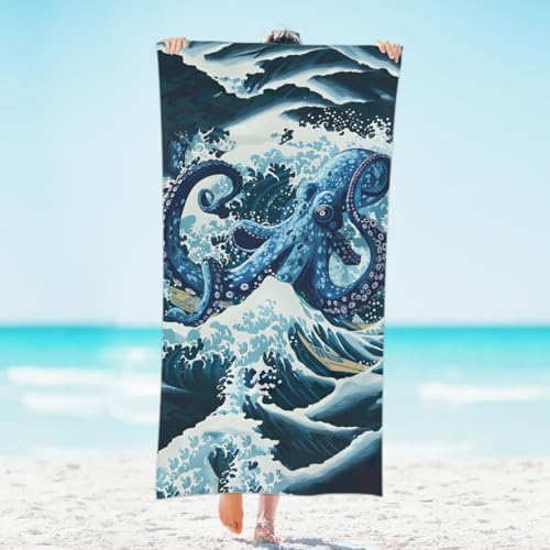 CFERSAN Octopus Beach Towel Microfiber Quick Dry