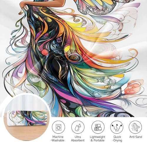 Flower Fairy Magnetic Beach Towel with Quick-Dry Microfiber
