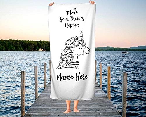 Personalized Unicorn Dreams Extra Large Towel for Kids