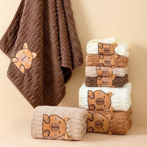 Cute Capybara Bath Towel Set 275x55 Inches 2-Piece