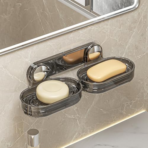 Loyliawa Wall Mount Soap Dish Double Layer Quick Drain