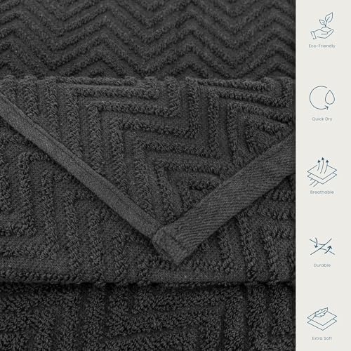 CASA COPENHAGEN Wave Textured 6-Piece Towel Set - Pine Grey
