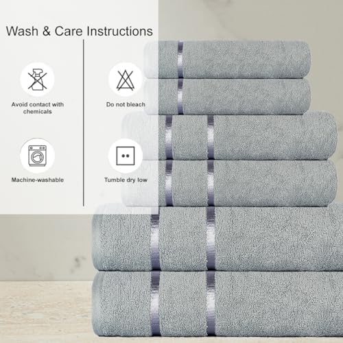 CASA COPENHAGEN Eternal 6-Piece Towel Set in Grey Violet