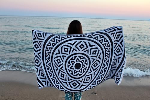 Bersuse 100 Cotton Turkish Beach Towel Set of 6