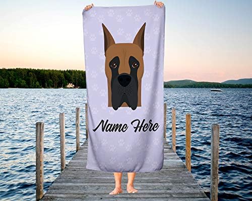 Personalized Great Dane Towels for Beach and Bath