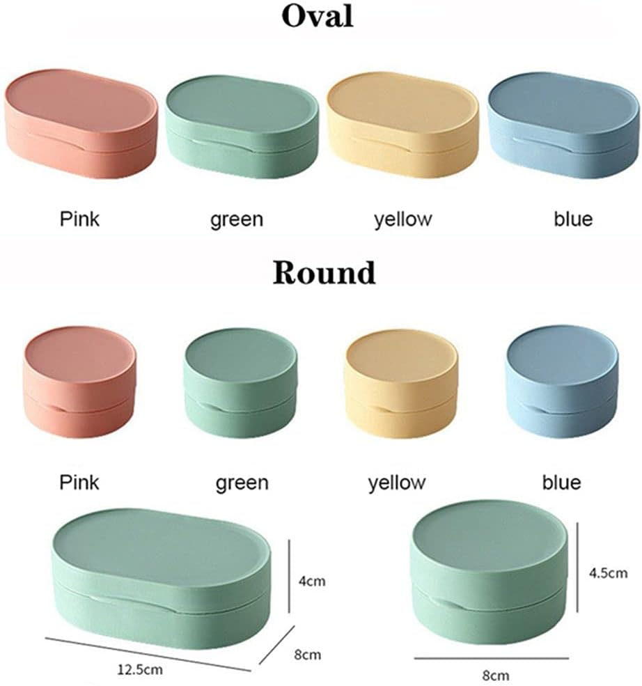 Sealed Round Soap Dish Holder with Lid for Bathroom and Travel Use