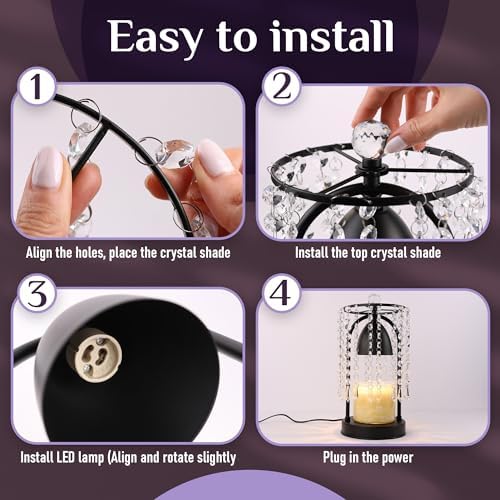 Elegant Candle Warmer Lamp with Timer and Crystals